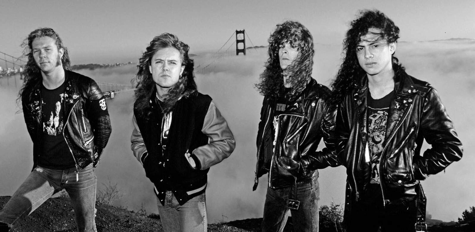 Membros do Metallica em foto de 1986
