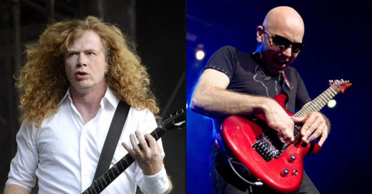 Dave Mustaine ao lado de Joe Satriani