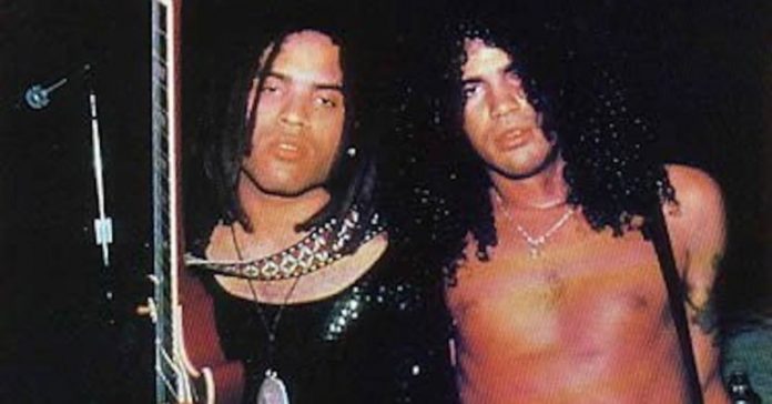 lenny-kravitz-e-slash Lenny Kravitz ao lado de Slash
