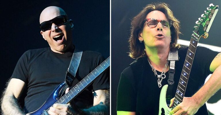 Joe Satriani ao lado de Steve Vai