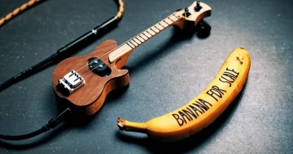 A menor guitarra do mundo e´do tamanho de uma banana