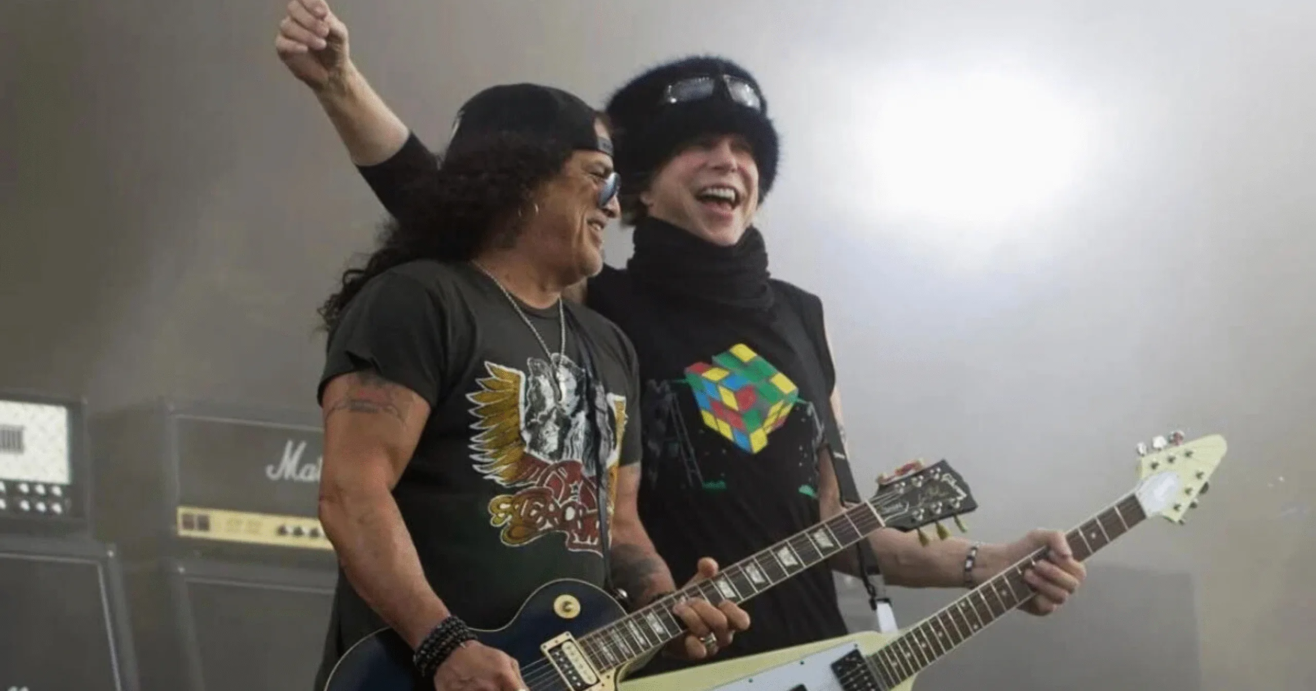 [VÍDEO] Slash aparece de surpresa e faz um som histórico com Michael Schenker