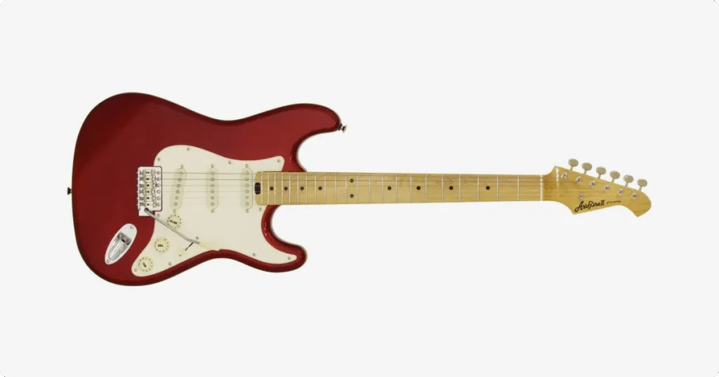 A guitarra Aria Pro II STG-57 Candy Apple Red está em promoção.