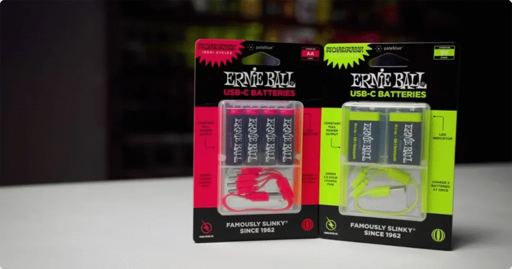 Ernie Ball lança pilha e bateria recarregável