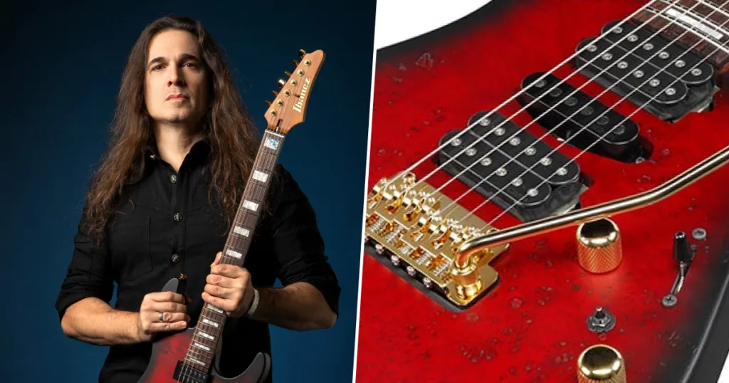 Ibanez lança nova guitarra signature de Kiko Loureiro; conheça o modelo KIKO300 Ibanez lança KIKO300, guitarra signature de Kiko Loureiro com captadores DiMarzio e coil tap.