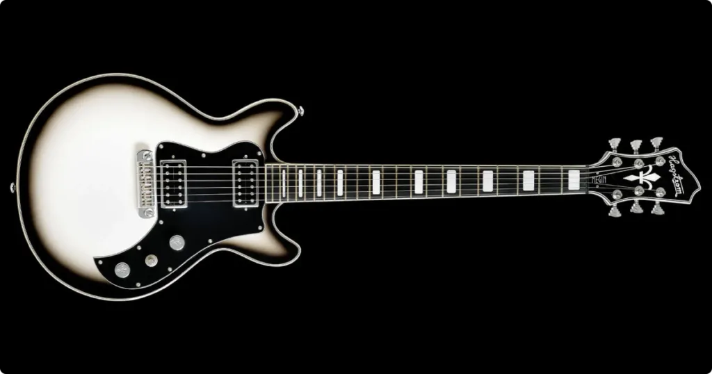 Conheça a Hagstrom Megin, guitarra com construção sólida e proposta voltada ao uso profissional.