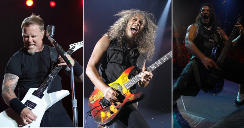 EMG celebra 50 anos com captadores signature do Metallica Metallica celebra 50 anos da EMG com captadores signature de James Hetfield, Kirk Hammett e Robert Trujillo em acabamentos especiais.