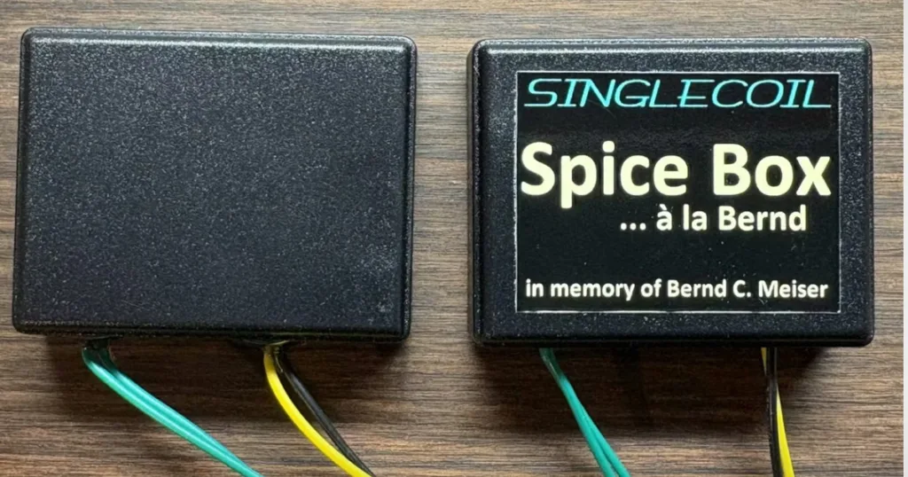 Singlecoil Guitars relança o Spice Box, MTC usado por Ritchie Blackmore em Stratocasters Spice Box volta ao mercado com filtros de médios e treble bleed, como usados por Ritchie Blackmore.