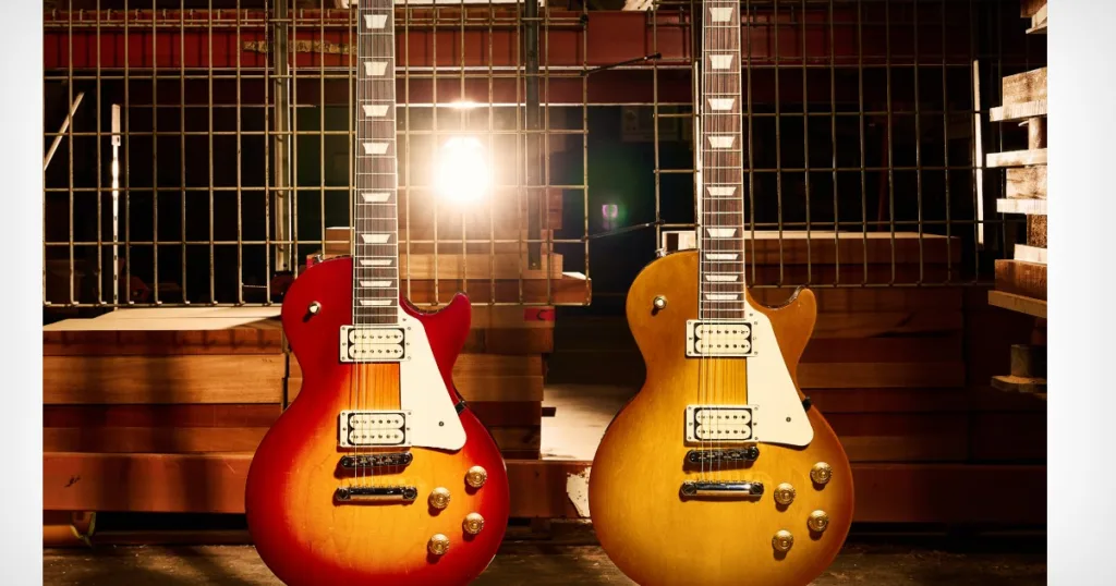 Nova Les Paul Studio Double Trouble combina visual marcante, Burstbucker Pro e construção clássica com recursos atuais.
