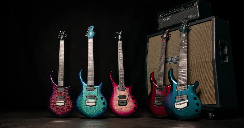 Ernie Ball Music Man apresenta linha Majesty Premium Select com versões de até 8 cordas e visual ultra sofisticado Music Man aposta em acabamento sofisticado e recursos avançados para atualizar a flagship signature de John Petrucci.