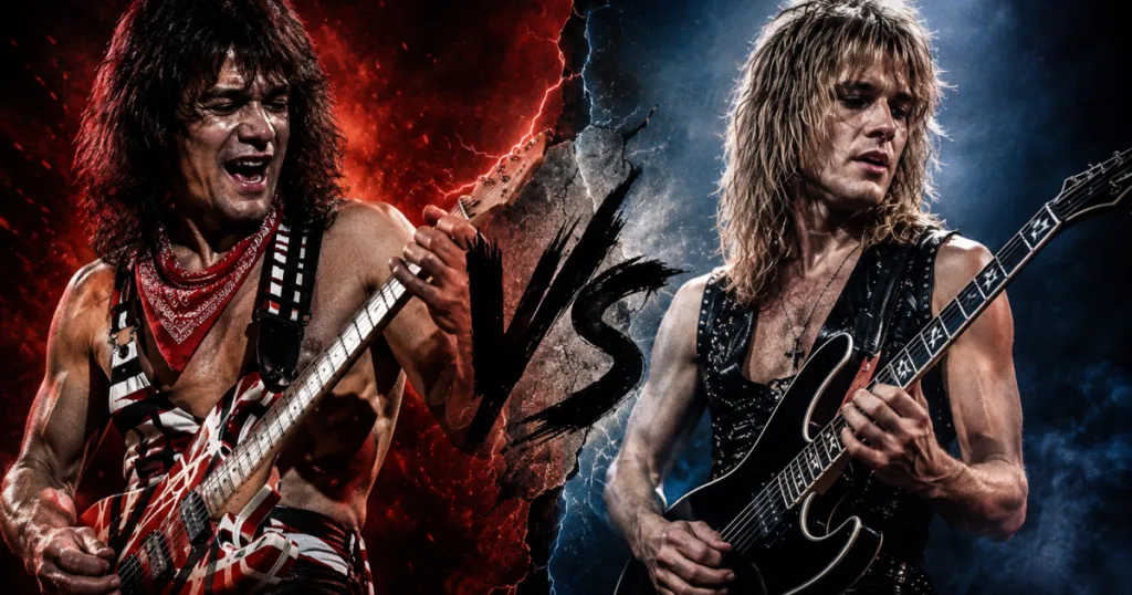 Ex-guitarrista do W.A.S.P. minimiza rivalidade entre Eddie Van Halen e Randy Rhoads: “Os fãs exageraram isso Segundo Chris Holmes, Eddie Van Halen não se importava com comparações e a rivalidade com Randy Rhoads existia mais entre os fãs.