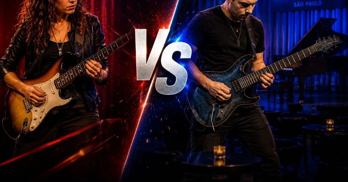 Gabi Anias e Heber Nunes disputam a grande final do Guitar Pool Brasil 2026; confira quem venceu