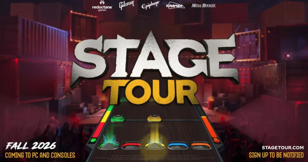 Sucessor de Guitar Hero revela primeiras músicas, modo campanha e guitarras inspiradas em Gibson, Epiphone e Kramer Apresentado na IGN Live 2026, Stage Tour mostrou suas primeiras músicas jogáveis e confirmou parcerias com fabricantes tradicionais de instrumentos.