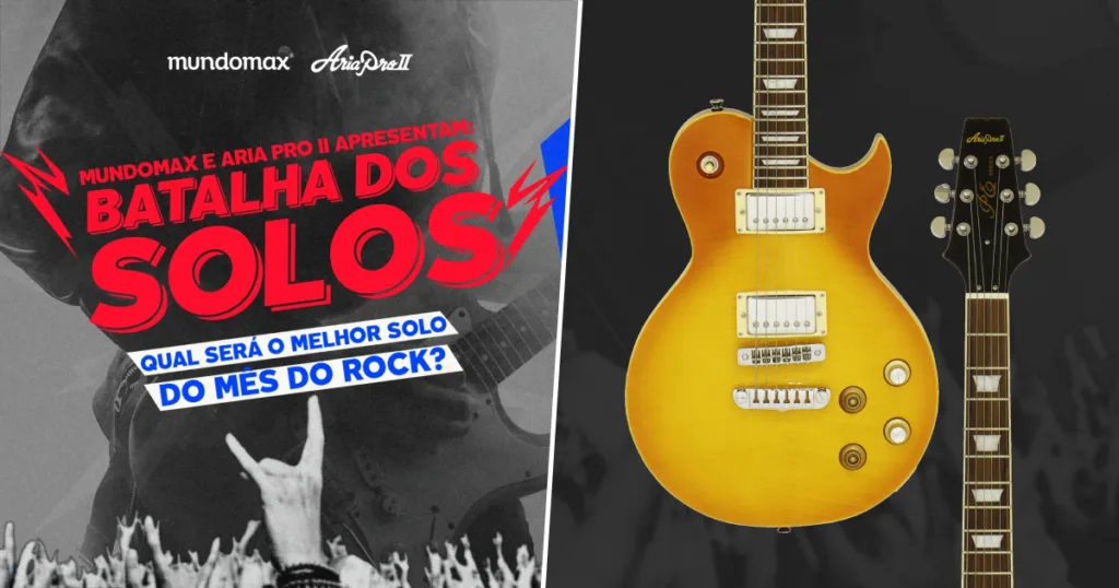 Seu solo pode valer uma guitarra Aria Pro inspirada em Kirk Hammett – competição nacional abre inscrições Aria Pro II quer descobrir qual é o melhor solo do ano