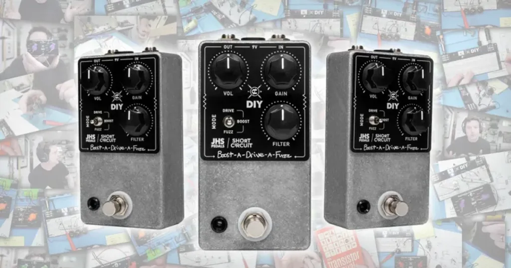 JHS Pedals e Coppersound lançam Short Circuit, pedal DIY 3 em 1 com Boost, Drive e Fuzz JHS Pedals apresenta Short Circuit, kit DIY mais complexo que reúne Boost, Drive e Fuzz em um só pedal. Novo pedal DIY da JHS Pedals exige soldagem e oferece três modos de timbre: Boost, Drive e Fuzz. JHS Pedals se une à Coppersound para lançar Short Circuit, pedal DIY com três circuitos e montagem avançada. Short Circuit é o novo pedal DIY da JHS Pedals e Coppersound, com Boost, Drive e Fuzz por US$ 119. Eu escolheria a meta 3 para SEO, porque reúne JHS Pedals + Coppersound + Short Circuit + DIY + Boost/Drive/Fuzz + preço, sem ficar excessivamente comprida.