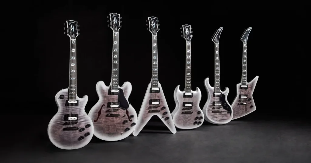Les Paul, SG, ES, Explorer, Flying V e Victory ganham visual unificado, captadores ELEV8 e especificações voltadas à performance moderna.