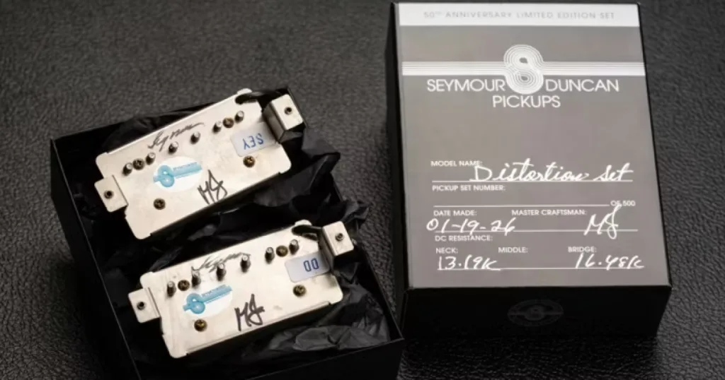 Seymour Duncan recria o Duncan Distortion dos anos 1970 para celebrar 50 anos Edição comemorativa retorna a materiais e características das primeiras unidades do captador, com apenas 500 conjuntos produzidos pela Custom Shop.