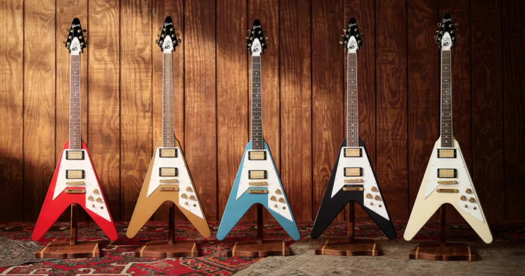 Gibson lança Flying V de edição limitada para celebrar os 50 anos de Tom Petty and the Heartbreakers Gibson celebra os 50 anos de Tom Petty and the Heartbreakers com a Flying Five, uma Flying V de US$ 2.799, limitada a 250 unidades e disponível em cinco acabamentos.