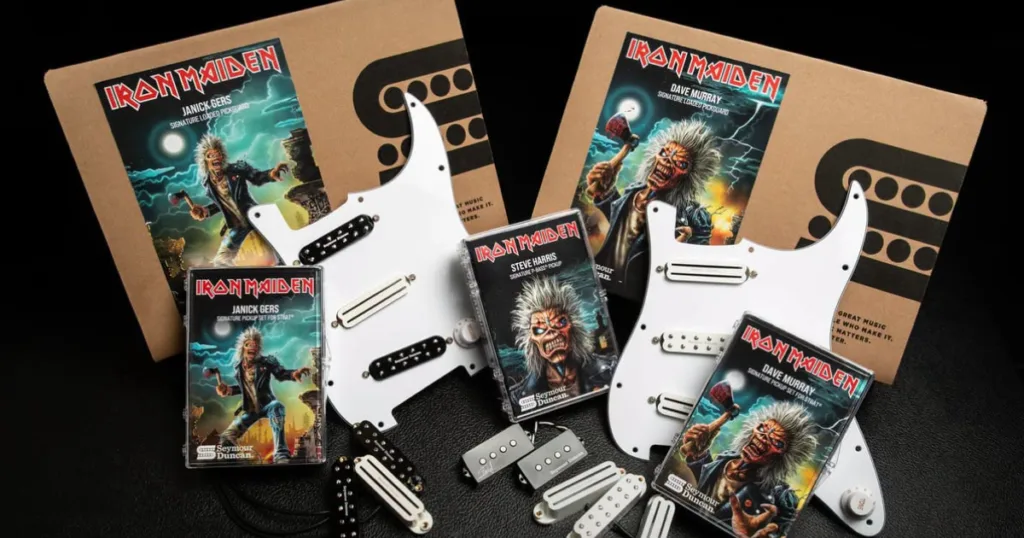 Seymour Duncan lança coleção de captadores inspirada no Iron Maiden Parceria contempla captadores para guitarra e baixo, incluindo duas combinações para Stratocaster e um modelo desenvolvido com o baixista do Iron Maiden.